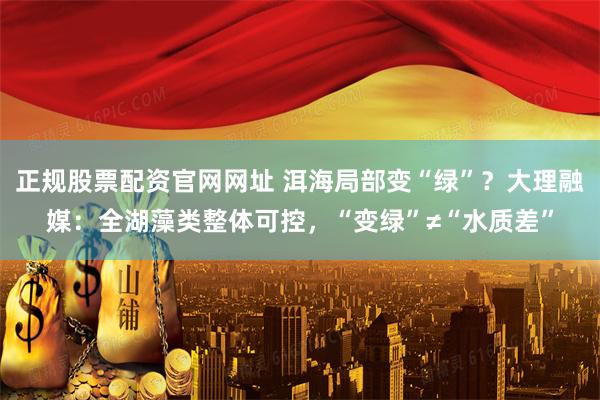 正规股票配资官网网址 洱海局部变“绿”？大理融媒：全湖藻类整体可控，“变绿”≠“水质差”